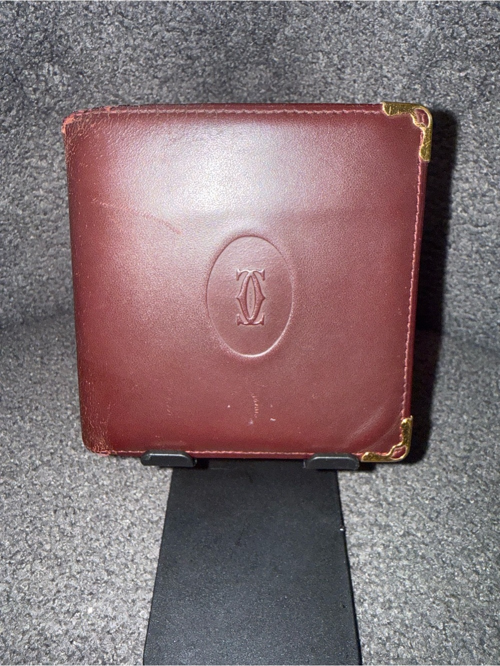 Cartier burgundy leather bifold wallet